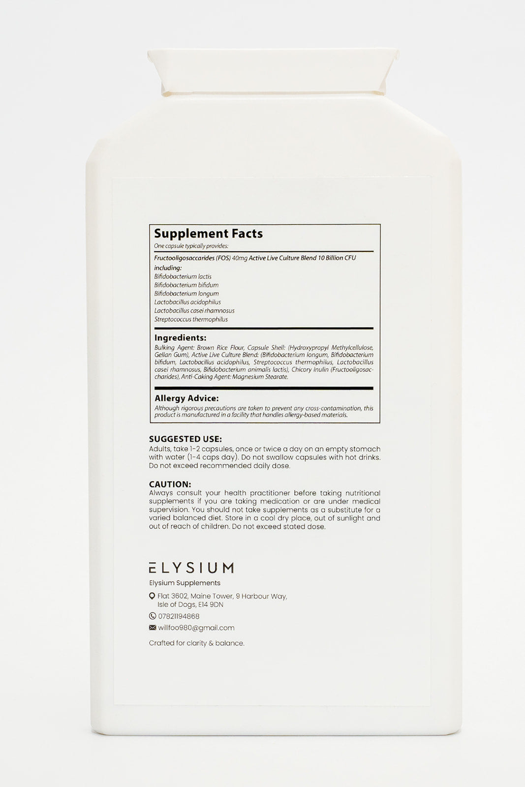 Probiotic 20 Billion CFU: 120-Capsule Daily Gut & Immune Support