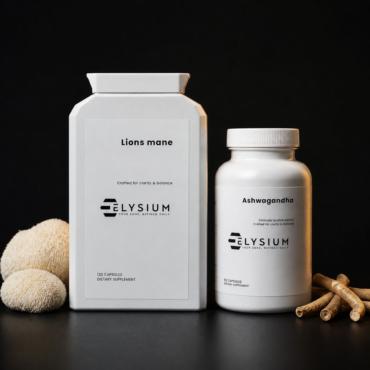 Stress and Focus Stack — Ashwagandha and Lion's Mane — Elysium Supplements UK